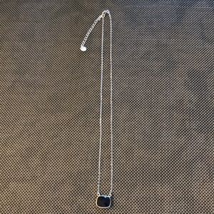 Pretty Black Faceted Stone Necklace.